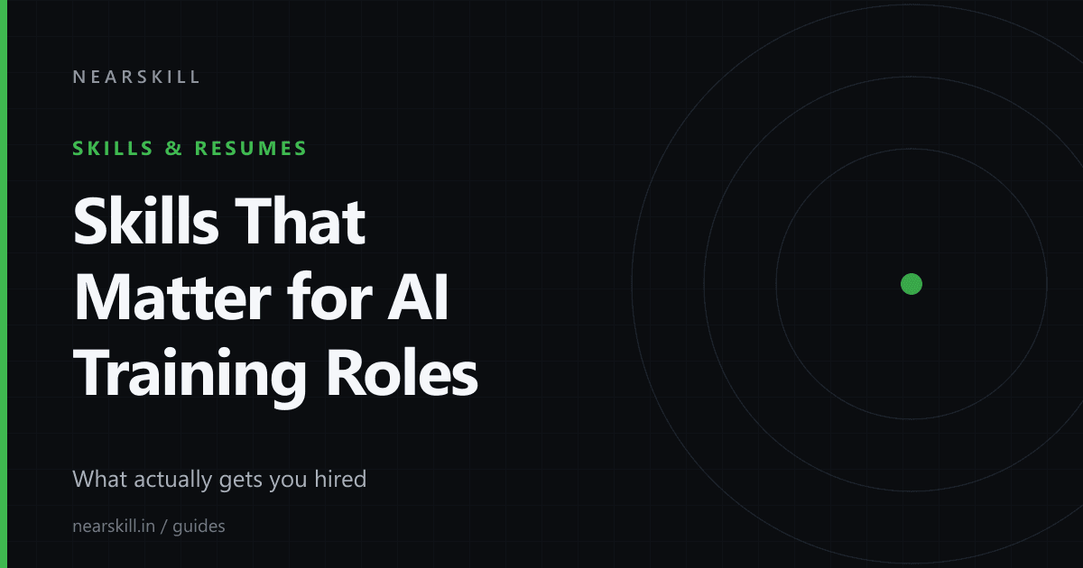 Cover of the NearSkill guide to skills for generative AI training roles