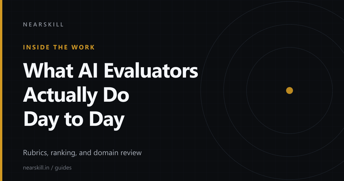 Cover of the NearSkill guide to what AI evaluators and domain experts do