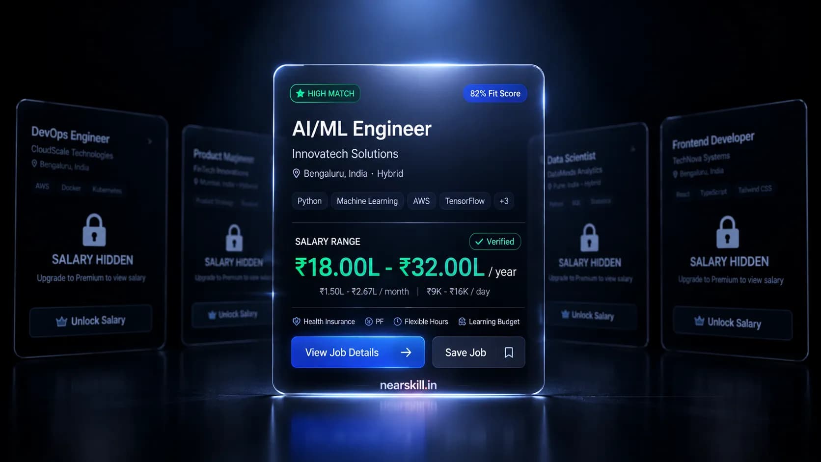 Illustration showing pay ranges attached to tech job listings