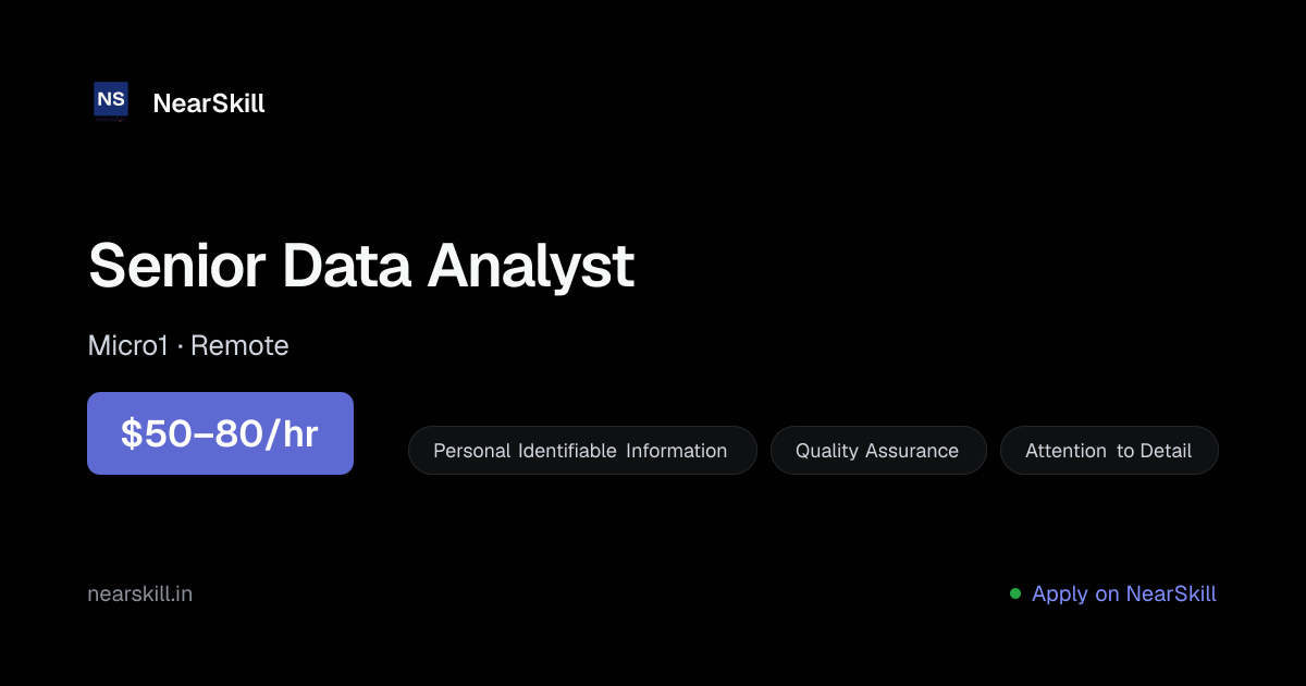 Senior Data Analyst | NearSkill
